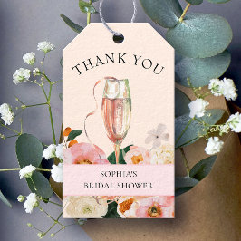 Etiqueta Para Presente Champanhe Floral Brunch e Chuva Brida