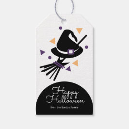 Etiqueta Para Presente Chapéu de Bruxa de Halloween Doces ou Travessuras