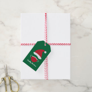 Etiqueta Para Presente Chapéu de Papai Noel Vermelho e máscara