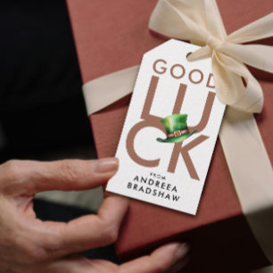 Etiqueta Para Presente Chapéu Simples Mocha Marrom Dia de São Patrício de