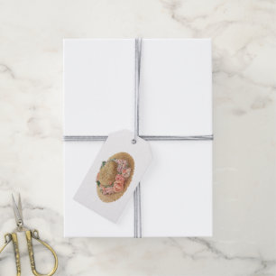 Etiqueta Para Presente Chapéus de palha com flores