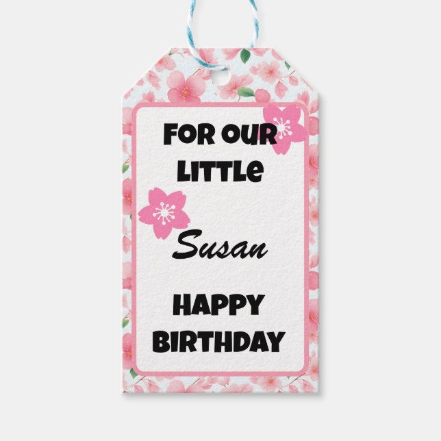 Etiqueta Para Presente Charming Sakura Blossoms (Frente)