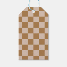 Etiqueta Para Presente Checkerboard castanho