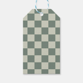 Etiqueta Para Presente Checkerboard verde