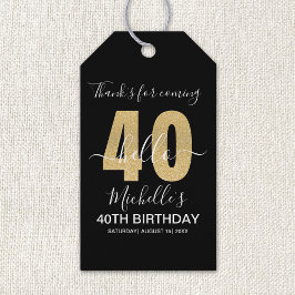 Etiqueta Para Presente Cheers to 40! Elegant 40th Birthday with Golden