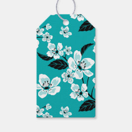 ETIQUETA PARA PRESENTE CHERRY BLOSSOM - SAKURA (TEAL) MARCAS DE PRESENTE