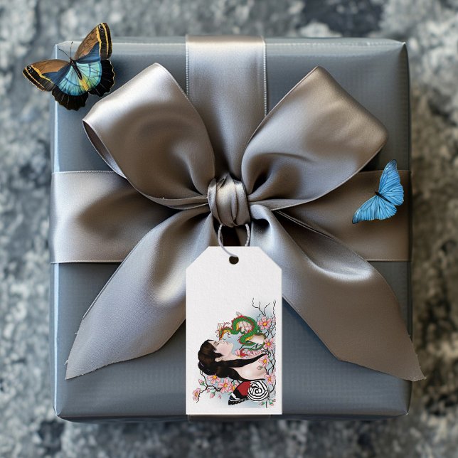 Etiqueta Para Presente Cherry Blossoms Fairy Dragon Amizade (Criador carregado)