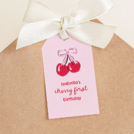 Etiqueta Para Presente Cherry First Birthday Coquette Arco Favor