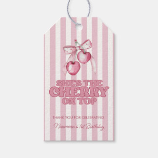Etiqueta Para Presente Cherry First Coquette Meninas Favor 1º Aniversário