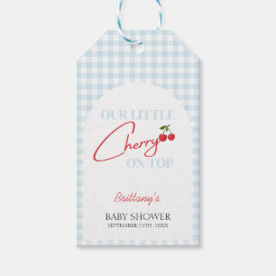 Etiqueta Para Presente Cherry no Top Tartan Xadrez Chá de fraldas