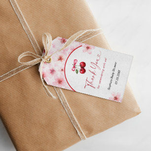 Etiqueta Para Presente Cherry On Top Chá de Bebê Cerejeira Obrigado