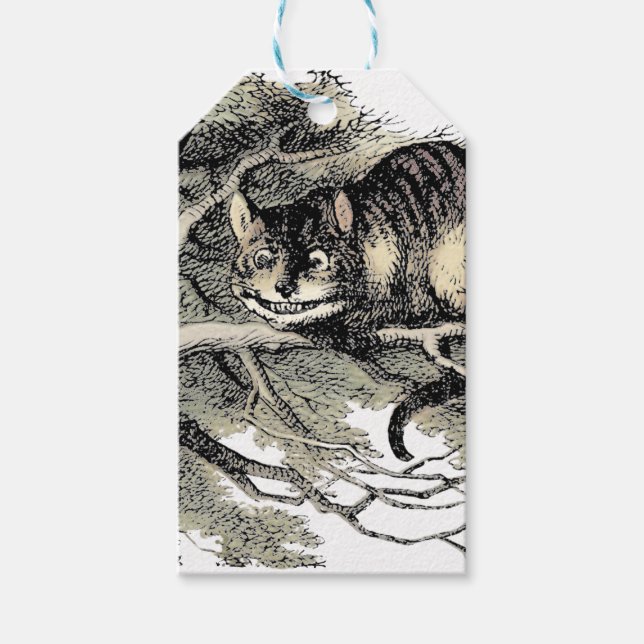 Etiqueta Para Presente Cheshire Cat Alice Wonderland Classic (Frente)