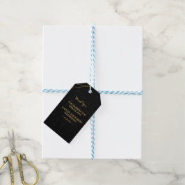 Etiqueta Para Presente Chic Black e Dourado quadro geométrico obrigado vo