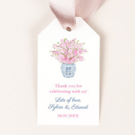 Etiqueta Para Presente Chic Blush e Chá de casamento de Marinho Chinoiser