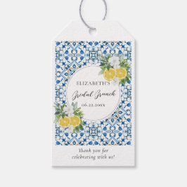 Etiqueta Para Presente Chic Boho Cítrico Chuva de Noiva Azulejo Italiano