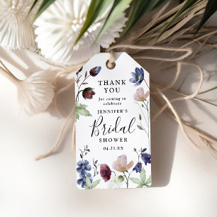 Etiqueta Para Presente Chic Boho Wildflower Chá de panela Obrigado
