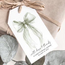 Etiqueta Para Presente Chic Bow Watercolor Bridal Shower Thank You