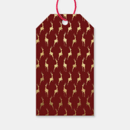 Etiqueta Para Presente Chic Gold Foil Reindeer Christmas