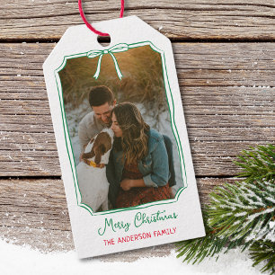 Etiqueta Para Presente Chic Mistletoe Arco Personalizado Foto de Natal