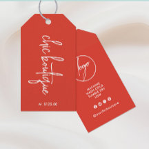 Chic Orange Boutique Clothing Price Hang Tag