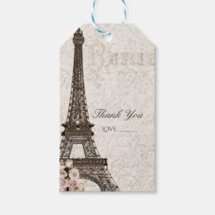 Etiqueta Para Presente Chic Paris Eiffel Tower & Rosa Elegante Favor