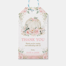 Etiqueta Para Presente Chic Pumpkin Pink Floral Baby Girl Favor De Aniver