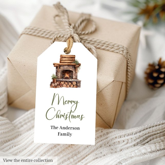 Etiqueta Para Presente Chic Rústico Aconchegante Neutro Terroso Minimalis (Rustic Cozy Neutral Earthy Minimal Watercolor Gift Tag)