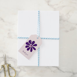 Etiqueta Para Presente Chic Script Font - Obrigado! - Flor Roxo