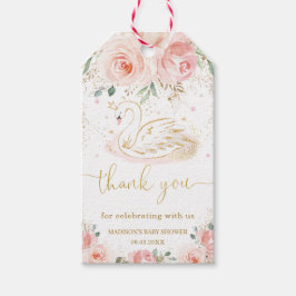 Etiqueta Para Presente Chic Swan Blush Pink Floral Chá de fraldas Anivers