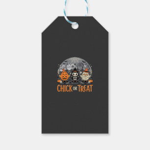 Etiqueta Para Presente Chick or Treat Design de Cemitério de Halloween Fo