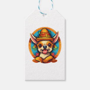 Etiqueta Para Presente Chihuahua Mexico Cinco de Mayo Funny Dog