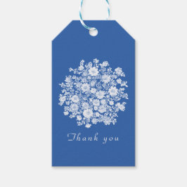 Etiqueta Para Presente Chinoiserie dusty blue floral thank you favor