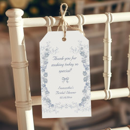 Etiqueta Para Presente Chinoiserie Floral Algo Chá de panela Azul