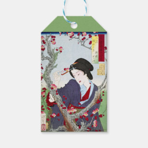 Etiqueta Para Presente Chinoiserie Senhora Japonesa & Flor de Cerejeira V