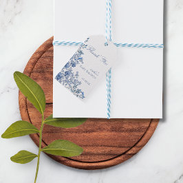 Etiqueta Para Presente Chinoiserie Toile Blue Floral Baby Shower