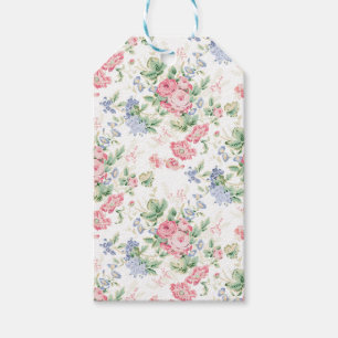Etiqueta Para Presente Chintz de Rosa Rosa, Escala Pequena