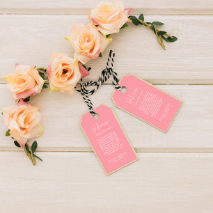 Etiqueta Para Presente Chique Moderno Bem-Vindo Casamento Escrito Rosa Pa