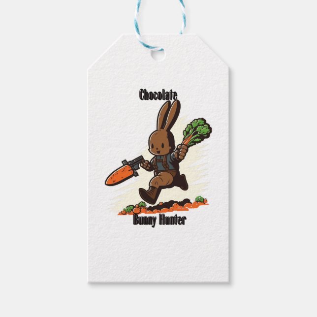 Etiqueta Para Presente Chocolate Bunny Hunter (Frente)