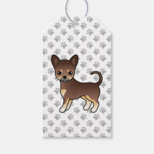 Etiqueta Para Presente Chocolate E Tan Casaco Chihuahua Cachorro E Patas