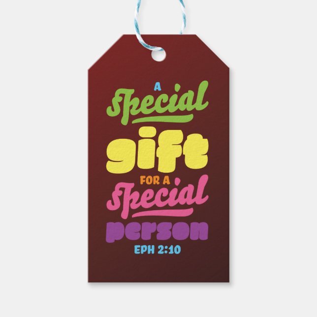 Etiqueta Para Presente Christian Birthday Baptism Obrigado Escritura (Frente)