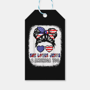 Etiqueta Para Presente Christian Girl ama Jesus & America Shirt 4th Jul