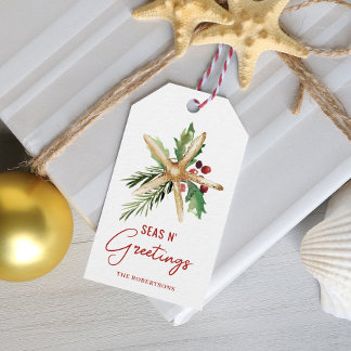 Etiqueta Para Presente Christmas Beach Starfish Seas N Grements