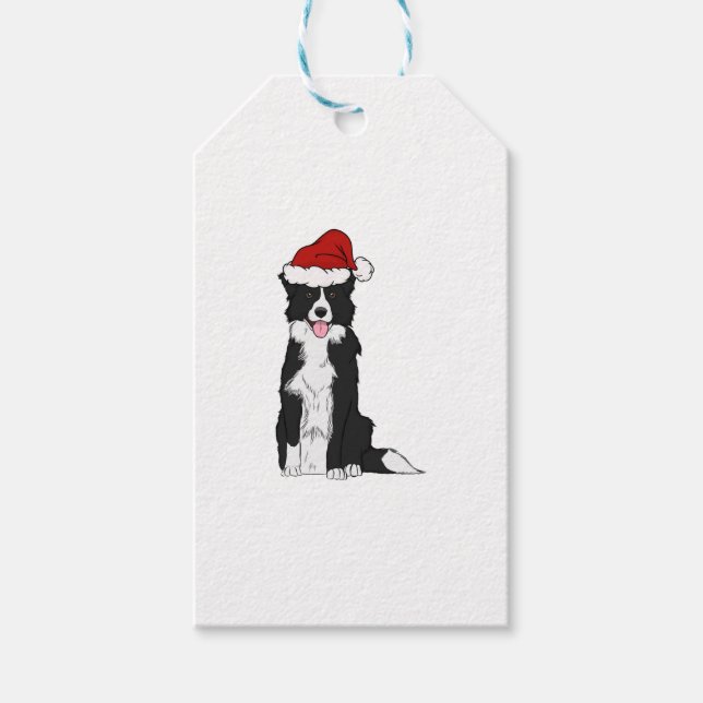 Etiqueta Para Presente Christmas Border Collie (Frente)