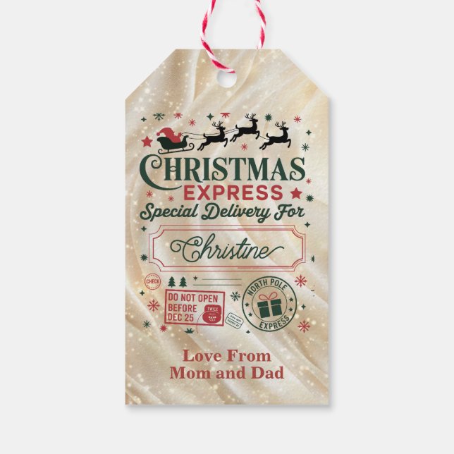 Etiqueta Para Presente Christmas Express Special Delivery (Verso)