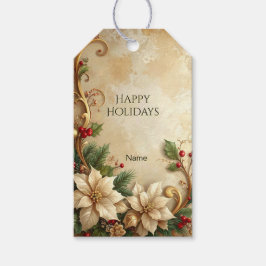 Etiqueta Para Presente Christmas Floral Gift Tag