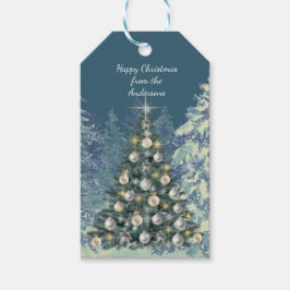 Etiqueta Para Presente Christmas Gift Tag- Stylish Winter Scene