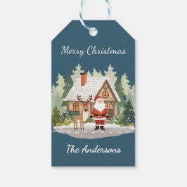 Etiqueta Para Presente Christmas Gift Tags - Santa and Reindeer Design