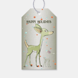 Etiqueta Para Presente Christmas Party Green Deers Holidays Cute