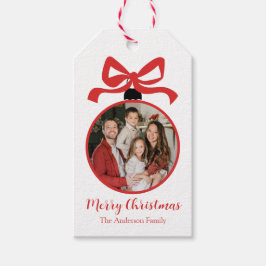 Etiqueta Para Presente Christmas Photo Ornament Red