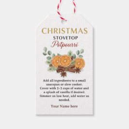 Etiqueta Para Presente Christmas Stovetop Potpourri Recipe Tag Label
